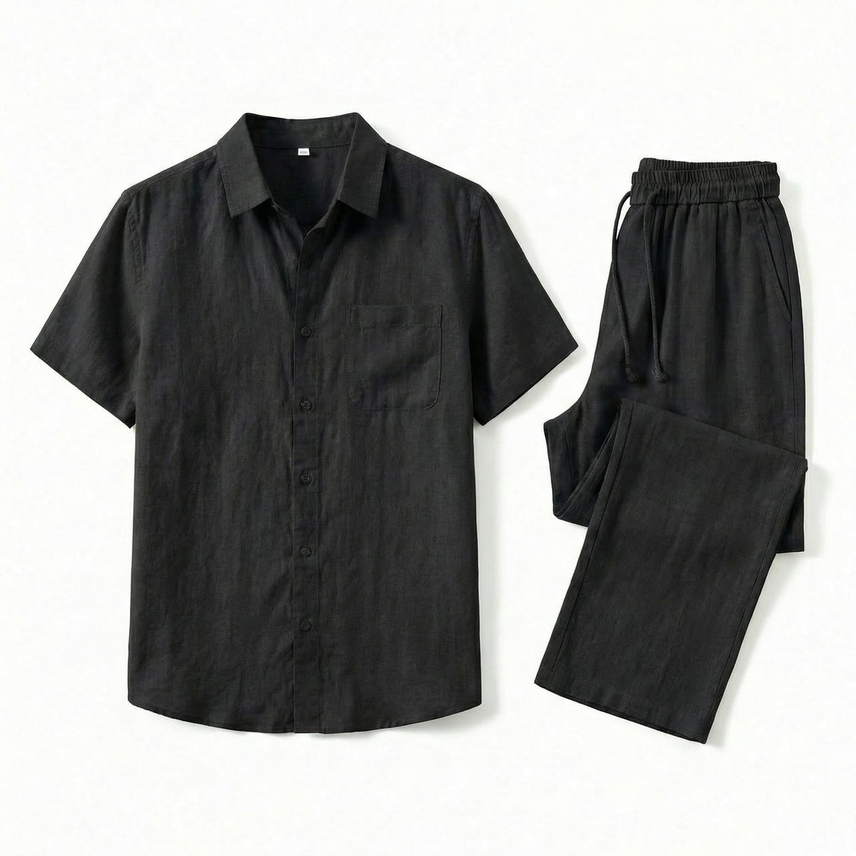 Conjunto de lino para hombre — corte relajado — vacaciones en la playa